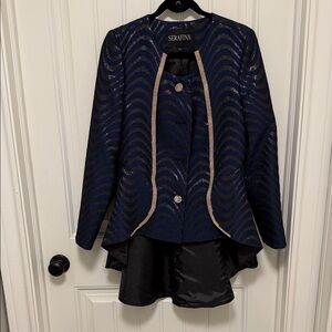Serafina Women's Navy and Gold Blazer